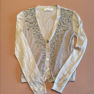 Valentino Gray Embellished Women's Sweater